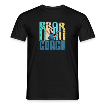 Vintage Retro Parkour Coach Designs T-Shirt - Men's T-Shirt - black - Front - AI Model Male 178 light (178cm)