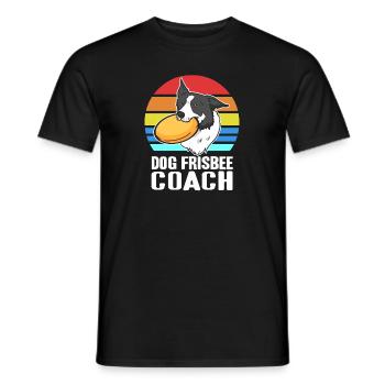 Retro Dog Frisbee Coach Awesome Coach Designs - Men's T-Shirt - black - Front - AI Model Male 178 light (178cm)