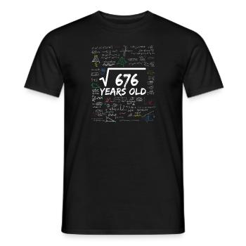 Racine carrée de 676 26TH Funny Math Birthday - T-shirt homme - noir - Devant - AI Model Male 178 light (178cm)