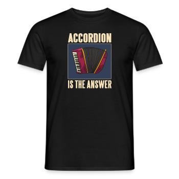 L’accordéon est la réponse Drôle de designs T-shirt - T-shirt homme - noir - Devant - AI Model Male 178 light (178cm)