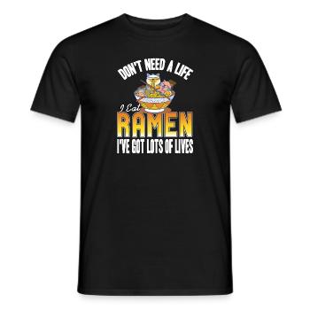 N’a pas besoin d’une vie je mange des ramen drôles d’amoureux des ramen - T-shirt homme - noir - Devant - AI Model Male 178 light (178cm)