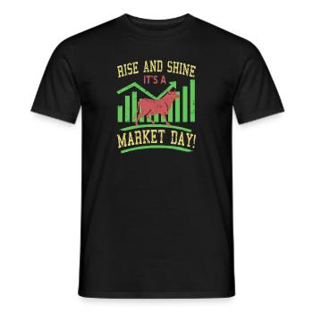 Rise And Shine It's A Market Day! Vintage Tea - Men's T-Shirt - black - Front - AI Model Male 178 light (178cm)