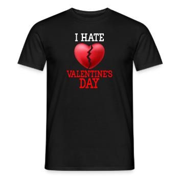 I Hate Valentine's Day Anti Valentine's Day Single - Men's T-Shirt - black - Front - AI Model Male 178 light (178cm)