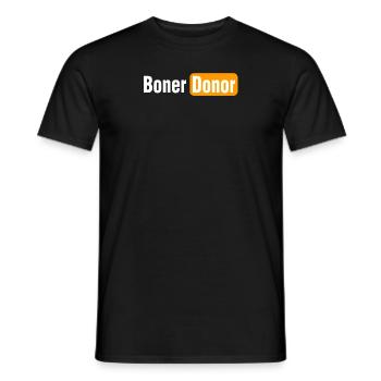 Boner Donor Funny Men's - Men's T-Shirt - black - Front - AI Model Male 178 light (178cm)