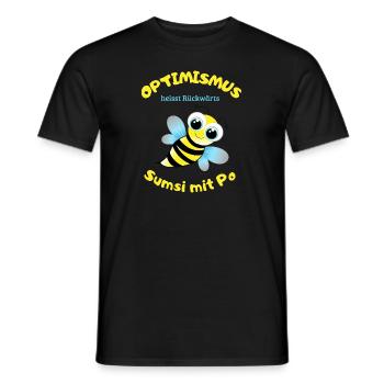 Optimismus heisst rückwärts "Sumsi mit Po" - 3 - Männer T-Shirt - Schwarz - Vorne - AI Model Male 178 light (178cm)
