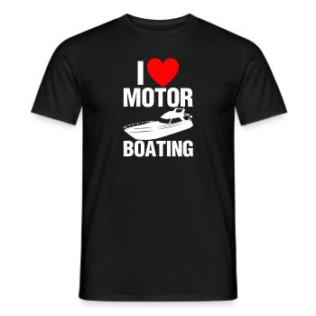 I Love Motor Boating Boater - Men's T-Shirt - black - Front - AI Model Male 178 light (178cm)