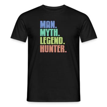 Retro Vintage Man. Myth. Legend. Hunter. Design - Männer T-Shirt - Schwarz - Vorne - AI Model Male 178 light (178cm)