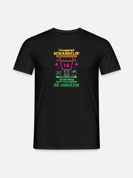 10.Geburtstag Schonend Behandeln - Männer T-Shirt - Schwarz