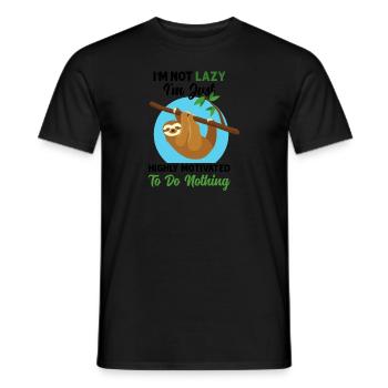 Chillendes Faultier highly motivated to do NOTHING - Männer T-Shirt - Schwarz - Vorne - AI Model Male 178 light (178cm)