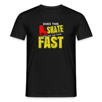 Vintage Does This Skate Make My Ass Look Fast - Men's T-Shirt - black - Front - AI Model Male 178 light (178cm)