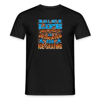 My Heart Is Dedicated For Ice Skating T-Shirt - Männer T-Shirt - Schwarz - Vorne - AI Model Male 178 light (178cm)
