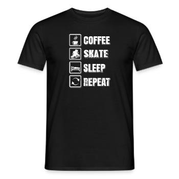Coffee Skate Sleep Repeat Vintage T-Shirt Present - Männer T-Shirt - Schwarz - Vorne - AI Model Male 178 light (178cm)