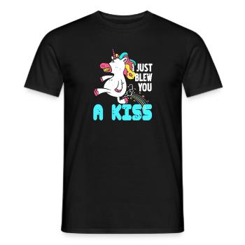I Just Blew You A Kiss Cute Vintage Unicorn Tee - Männer T-Shirt - Schwarz - Vorne - AI Model Male 178 light (178cm)