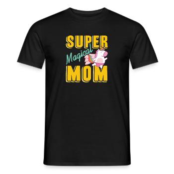 Super Magical Mom Cute Unicorn T-Shirt Present - Männer T-Shirt - Schwarz - Vorne - AI Model Male 178 light (178cm)