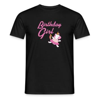 Cute Awesome Unicorn Birthday Girl T-Shirt Present - Männer T-Shirt - Schwarz - Vorne - AI Model Male 178 light (178cm)