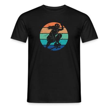 Retro Vintage Skateboard Girl - Men's T-Shirt - black - Front - AI Model Male 178 light (178cm)