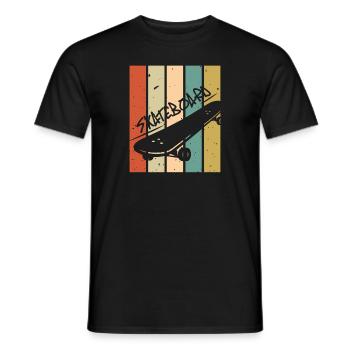 Retro Vintage Skateboard - Men's T-Shirt - black - Front - AI Model Male 178 light (178cm)