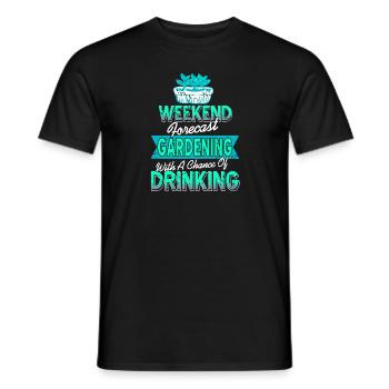 Gardening With A Chance Of Drinking Funny Present - Männer T-Shirt - Schwarz - Vorne - AI Model Male 178 light (178cm)