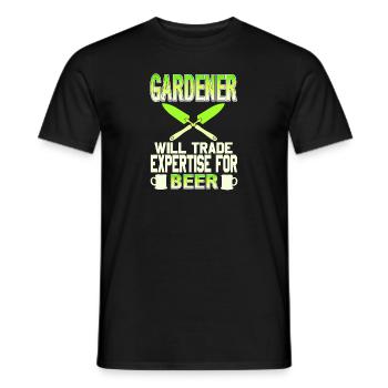 Gardener Will Trade Expertise For Beer Funny - Männer T-Shirt - Schwarz - Vorne - AI Model Male 178 light (178cm)