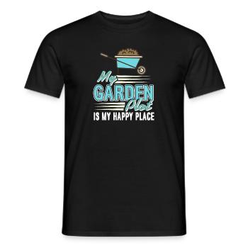 My Garden Plot Is My Happy Place Funny Gardener - Männer T-Shirt - Schwarz - Vorne - AI Model Male 178 light (178cm)
