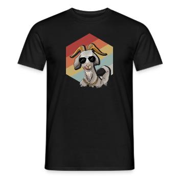 Chèvre rétro cool avec lunettes de soleil - T-shirt homme - noir - Devant - AI Model Male 178 light (178cm)