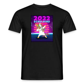 Dab Einhorn T-Shirt Dabbing Unicorn Schulkind - Männer T-Shirt - Schwarz - Vorne - AI Model Male 178 light (178cm)