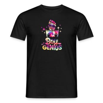 Boy Genius Back to School - Men's T-Shirt - black - Front - AI Model Male 178 light (178cm)