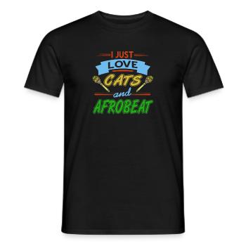 I Just Love Cats And Afrobeat Cool T-Shirt - Männer T-Shirt - Schwarz - Vorne - AI Model Male 178 light (178cm)