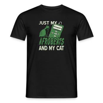 Just My Afrobeats And My Cat Vintage T-Shirt - Männer T-Shirt - Schwarz - Vorne - AI Model Male 178 light (178cm)