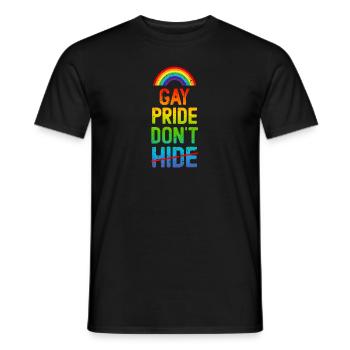 Gay Pride Verstecken Sie sich nicht - Männer T-Shirt - Schwarz - Vorne - AI Model Male 178 light (178cm)