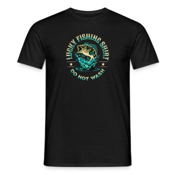 Glückliches Angelhemd Nicht waschen - Männer T-Shirt - Schwarz - Vorne - AI Model Male 178 light (178cm)