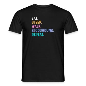 Eat Sleep Walk Bloodhound Repeat - Men's T-Shirt - black - Front - AI Model Male 178 light (178cm)