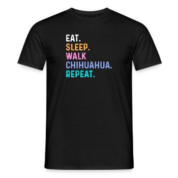 Eat Sleep Walk Chihuahua Repeat - Men's T-Shirt - black - Front - AI Model Male 178 light (178cm)