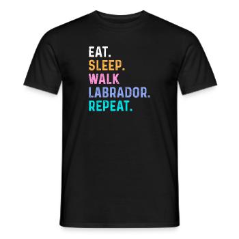 Eat Sleep Walk Labrador Repeat - Men's T-Shirt - black - Front - AI Model Male 178 light (178cm)