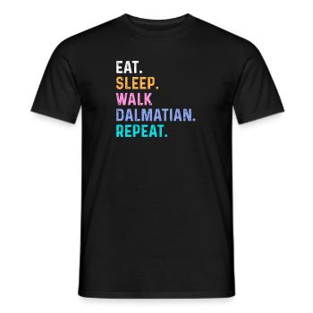 Eat Sleep Walk Dalmatinische Wiederholung - Männer T-Shirt - Schwarz - Vorne - AI Model Male 178 light (178cm)