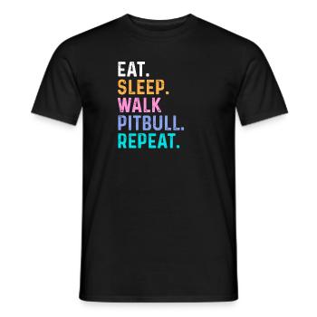 Eat Sleep Walk Pitbull Repeat - Men's T-Shirt - black - Front - AI Model Male 178 light (178cm)