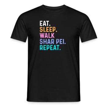 Eat Sleep Walk Shar Pei Repeat - Men's T-Shirt - black - Front - AI Model Male 178 light (178cm)