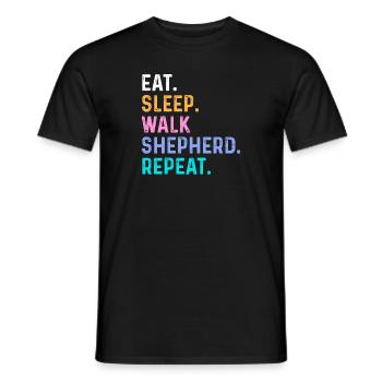Eat Sleep Walk Shepherd Repeat - Men's T-Shirt - black - Front - AI Model Male 178 light (178cm)