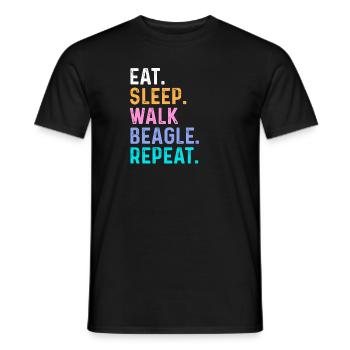 Eat Sleep Walk Beagle Repeat - Men's T-Shirt - black - Front - AI Model Male 178 light (178cm)