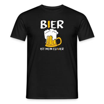 Bier ist mein Elixier Spruch Party Fest Oktober - Männer T-Shirt - Schwarz - Vorne - AI Model Male 178 light (178cm)