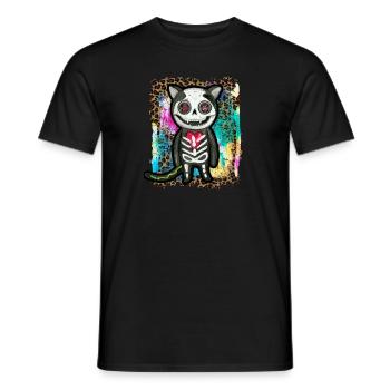 Halloween Zombie Skelett Katze Krawatte Dye - Männer T-Shirt - Schwarz - Vorne - AI Model Male 178 light (178cm)