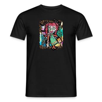 Halloween Zombie Stoffpuppe Krawattenfarbe - Männer T-Shirt - Schwarz - Vorne - AI Model Male 178 light (178cm)