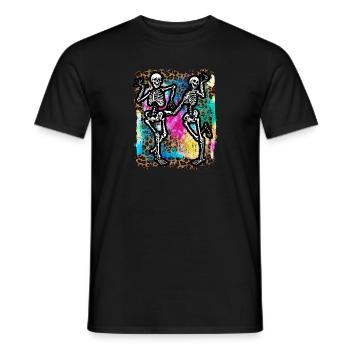 Halloween Skeletons Dancing Tie Dye - Men's T-Shirt - black - Front - AI Model Male 178 light (178cm)