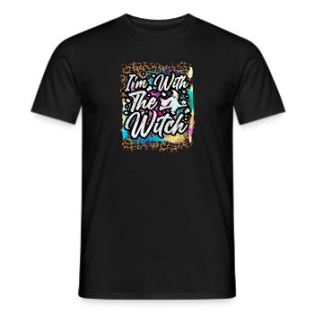Halloween Ich bin mit der Hexe Tie Dye zusammen - Männer T-Shirt - Schwarz - Vorne - AI Model Male 178 light (178cm)