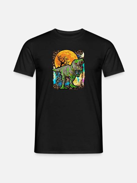 Halloween Dinosaur Zombie Tie Dye - Men's T-Shirt - black