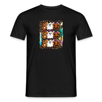 Halloween Boo Ghost Citrouille Tie Dye - T-shirt homme - noir - Devant - AI Model Male 178 light (178cm)