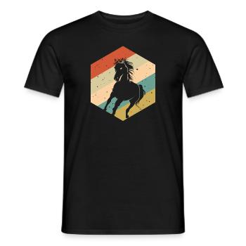 Cheval Vintage Rétro - T-shirt homme - noir - Devant - AI Model Male 178 light (178cm)