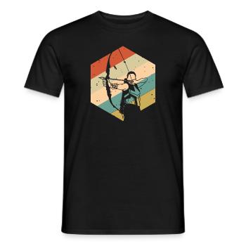 Retro Vintage Bogenschütze - Männer T-Shirt - Schwarz - Vorne - AI Model Male 178 light (178cm)