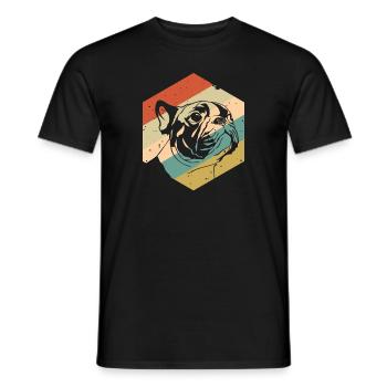 Retro Vintage Mops - Männer T-Shirt - Schwarz - Vorne - AI Model Male 178 light (178cm)