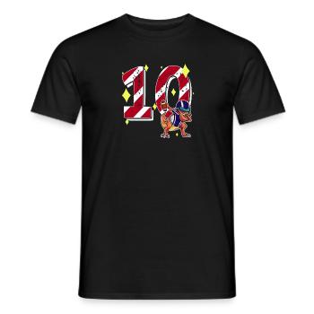 10 ans Dinosaure Football Américain 10ème B-day - T-shirt homme - noir - Devant - AI Model Male 178 light (178cm)